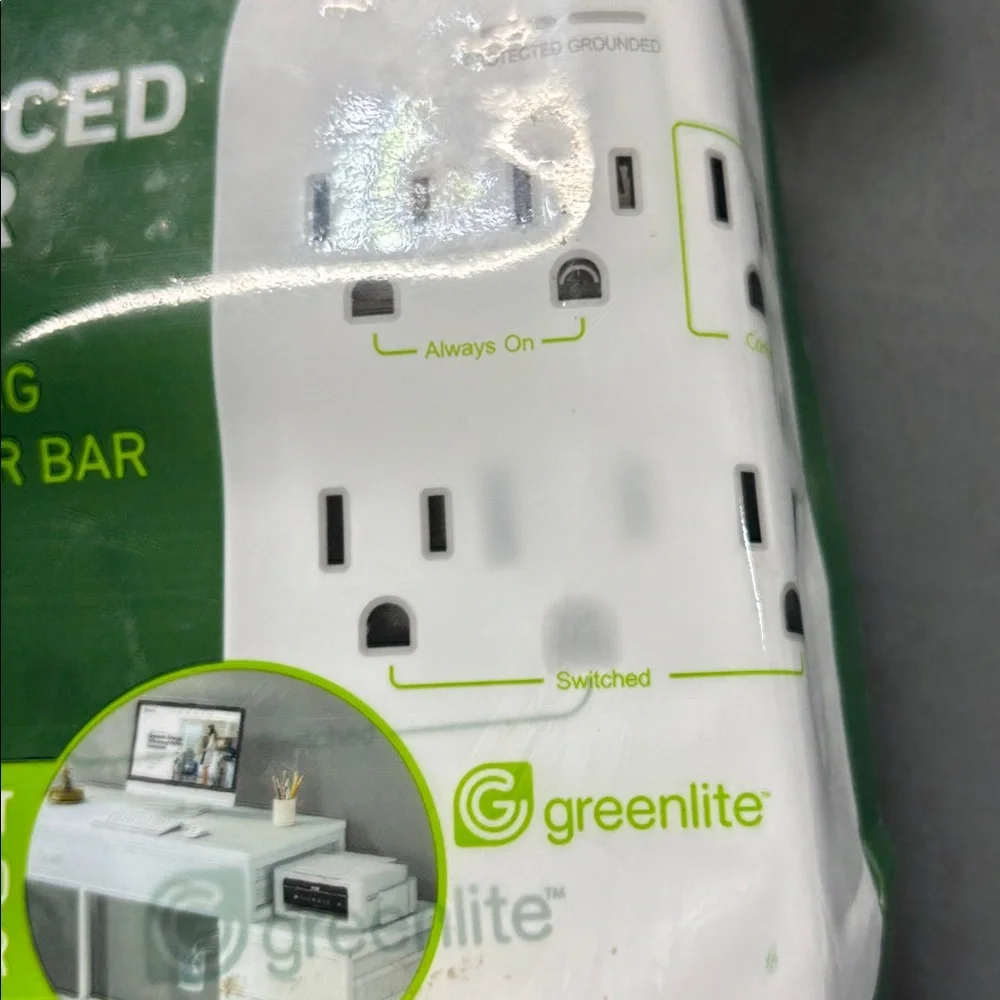 Greenlite 5 Outlet Advanced Power Strip Tier 1 Wall Mount Smart Surge Protector